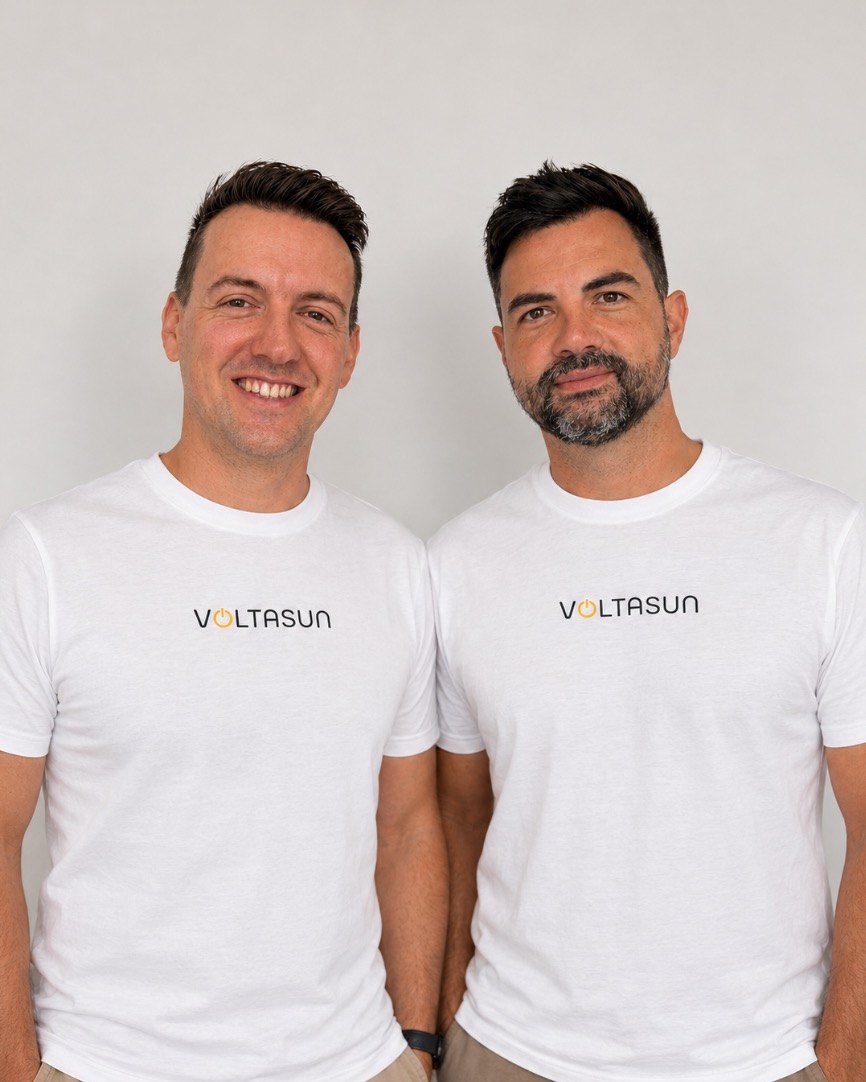 Christoph Krämer (links) und Benjamin Kunz, Geschäftsführer der Voltasun GmbH